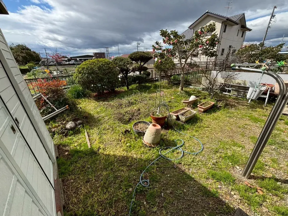 草が伸びた庭（作業前）